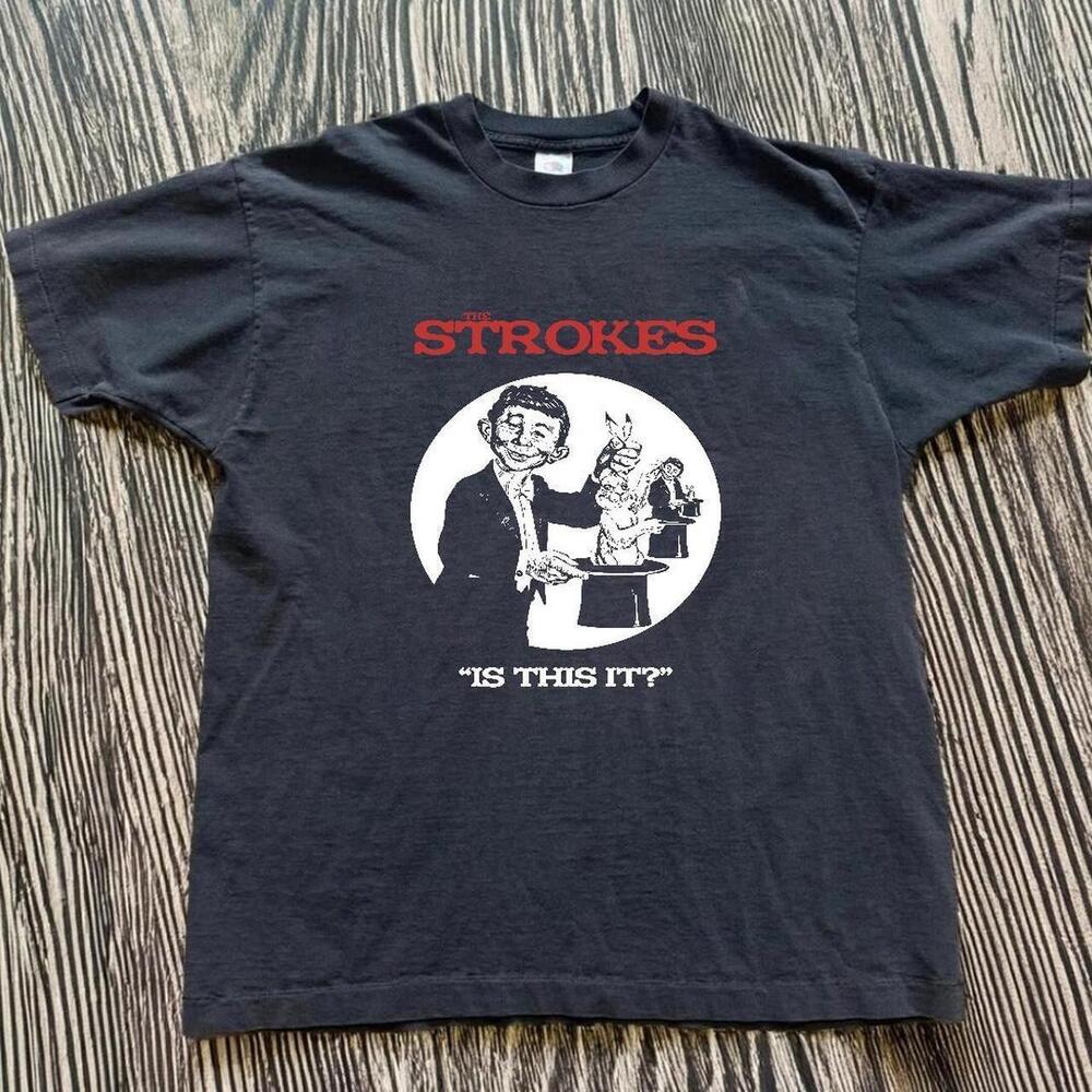 Gildan Men Black T-Shirt, The Strokes Black Band Tee  Shirt